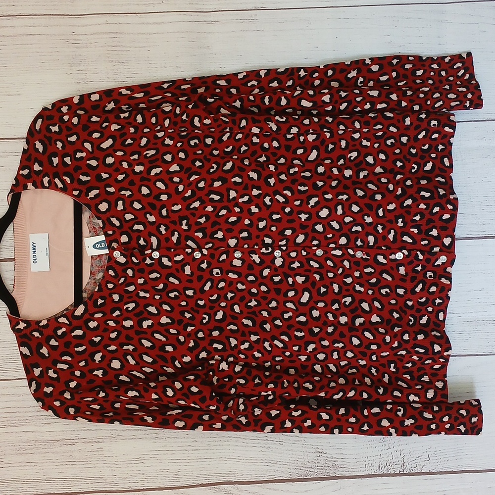 Old Navy NWT bold leopard print cardigan size large